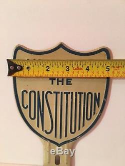 Vintage License Plate Topper UPHOLD THE CONSTITUTION Tin Sign Political