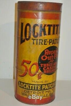 Vintage Locktite Tire Patch Kit Sales Display Dispenser Tin 1920's