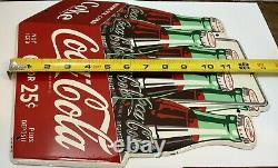 Vintage Look Coke Sign 6 For 25 Cents New Metal/ Tin. NOS