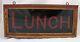 Vintage Lunch Sign Reverse Glass Painted Tin And Wood Box Lighted Diner Sign
