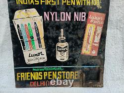 Vintage Luxor Pen Advertising Tin Sign Board Friends Pen Store Advertisement