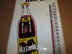 Vintage MASON'S ROOT BEER Bottle Tin Soda Non Porcelain Thermometer SignSWEET