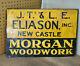 Vintage Morgan Woodwork Tin Tacker Sign Eliason Inc New Castle Pa 20 X 14