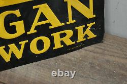 Vintage MORGAN WOODWORK TIN TACKER SIGN ELIASON INC NEW CASTLE PA 20 x 14