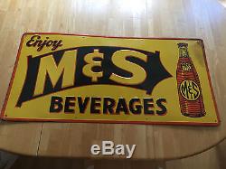 Vintage M&S Beverages Advertising Tin Sign Soda Cola