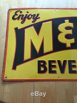 Vintage M&S Beverages Advertising Tin Sign Soda Cola