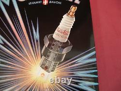 Vintage Marchal Corindon Isolant Savoie Spark Plug Sign Tin over Cardboard