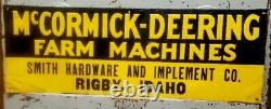 Vintage McCormick-Deering Farm Machines - Rigby Idaho - Rare embossed tin sign