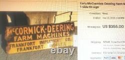 Vintage McCormick-Deering Farm Machines - Rigby Idaho - Rare embossed tin sign