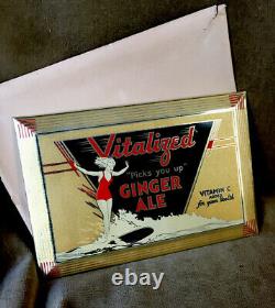 Vintage Metal Advertising Sign Tin On Cardboard 1930s Surf Rider