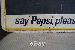 Vintage Metal PEPSI Sign Menu Tin Restaurant Chalk Board Soda Say Pepsi Please