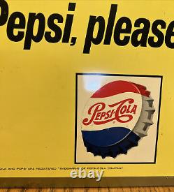 Vintage Metal Tin Soda Sign HAVE A PEPSI AD ADVERTISMENT 9 x 11 RARE Board back