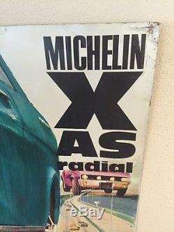 Vintage Michelin X AS Radial Tin Metal Tire Sign Large 31x23 Michelin Man