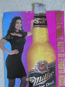 Vintage Miller Genuine Draft Tin Metal Mexican Woman/Girl Beer Bar Sign Man Cave