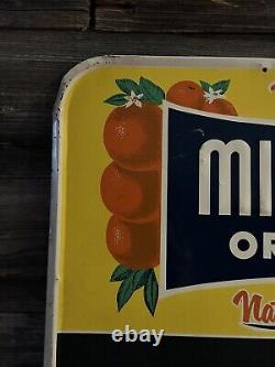 Vintage Mission Orange Advertising Sign Tin Embossed Menu Board