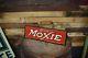 Vintage Moxie Soda Tin Sign Pop Embossed Advertising Cola Bright Clean Colors