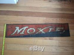 Vintage Moxie tin sign, embossed Moxie soda
