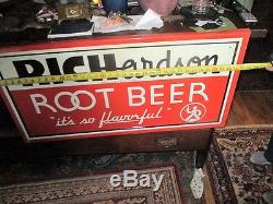Vintage NEW OLD STOCK Richardson Root beer Tin sign, Single Side, Great Survivor