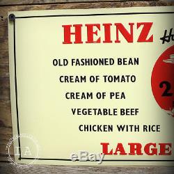 Vintage NOS Heinz Homestyle Soup Tin Embossed Advertising Sign