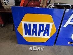 Vintage Napa Auto Care Center Tin Lithograph Sign 3 Piece 8.5 Ft Long 34'' Tll