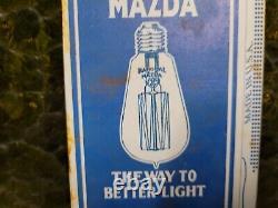 Vintage National Mazda Sign Tin Metal Automobile Headlight Bulb Lamp Gas Service