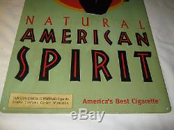 Vintage Native American Indian Spirit Tin Cigarette Peace Pipe Smoking Art Sign