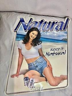 Vintage Natural Ice Keep It Natural Tin Sign Girl On Beach 2' x 21 x 2