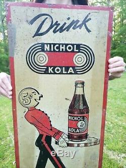 Vintage Nichol Kola Tin Metal Sign Advertising Cola Soda