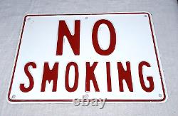 Vintage No Smoking Embossed Tin Sign Unused Nos