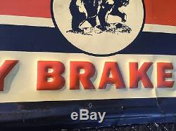 Vintage Non (Porcelain) Grizzly brakes Embossed Tin Sign. Oil And GasCollectibl