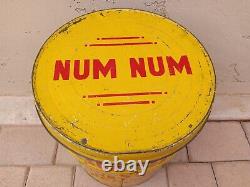 Vintage Num Num Foods Advertising Potato Chips Pretzels Tin Bucket Cleveland, OH