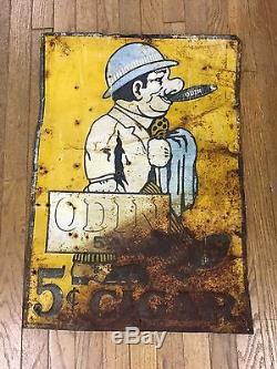 Vintage ODIN 5¢ Cigar Tin Tobacco Advertising Sign from Old Country Store