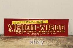 Vintage ORIGINAL Vision-Visor Car Accessory Tin Metal Sign