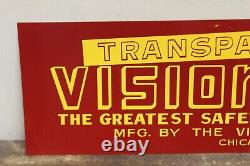 Vintage ORIGINAL Vision-Visor Car Accessory Tin Metal Sign