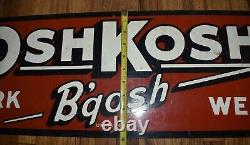 Vintage OSHKOSH B'GOSH WORK WEAR OVERALLS TIN ADVERTISING SIGN
