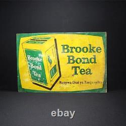 Vintage Old Original Tin Sign Brooke Bond Tea 1960 Not Porcelain Liptan Tea