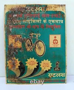 Vintage Old Rare Atlas Bicycle Ad 1982 Asian Games Sponsor Litho Tin Sign Board