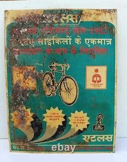 Vintage Old Rare Atlas Bicycle Ad 1982 Asian Games Sponsor Litho Tin Sign Board