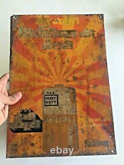 Vintage Old Rare Philips Heavy Duty Battery Adv. Iron Tin Sign Board