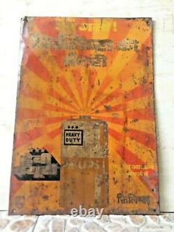 Vintage Old Rare Philips Heavy Duty Battery Adv. Iron Tin Sign Board