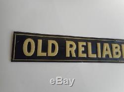 Vintage Old Reliable Coffee Embossed Tin Tacker Sign