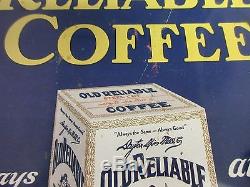 Vintage Old Reliable Coffee Tin Sign 551-w