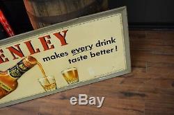 Vintage Old Schenley Whiskey Sign Embossed tin Back Bar Display Bottle Liquor Ad