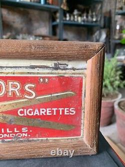 Vintage Old Scissors Cigarette Advertisement Tin Sign Board Framed London Made