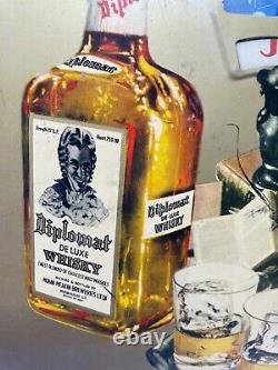 Vintage Old Tin Calender Diplomat Whisky Advertisement Wall Decor NH5967