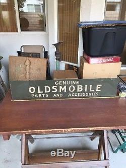 Vintage Oldsmobile Bottom Flange Tin Sign 36 x 7 1930s