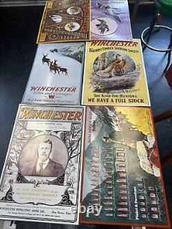 Vintage Olin Corp Winchester & Remington Tin Signs Lot Of 17