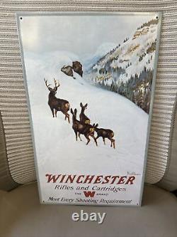 Vintage Olin Corp Winchester & Remington Tin Signs Lot Of 17