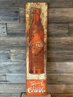 Vintage Orange Crush Advertising Tin Embossed Sign