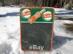 Vintage Orange Crush Cola 27 X 19 Soda Bottle Cap Store Tin Menu Sign Rare